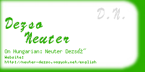 dezso neuter business card